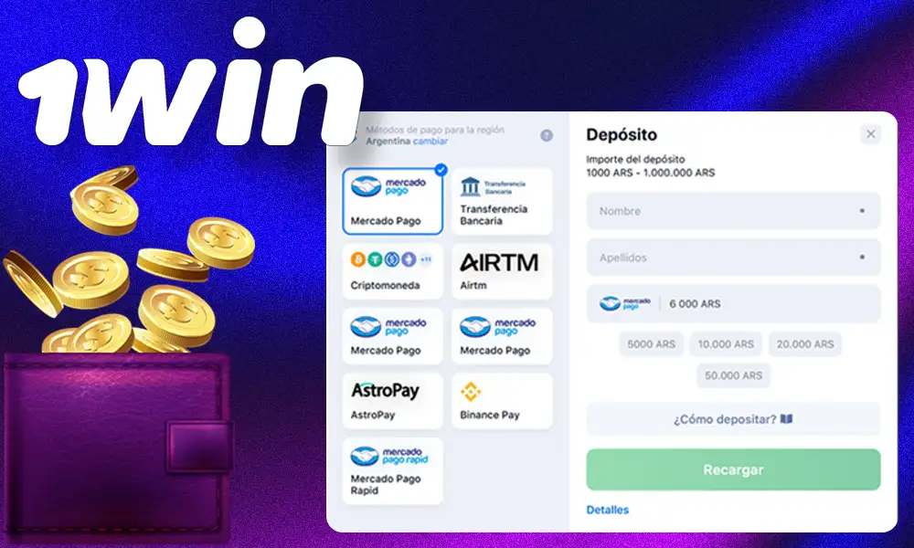 1Win Argentina Depósitos y Retiros